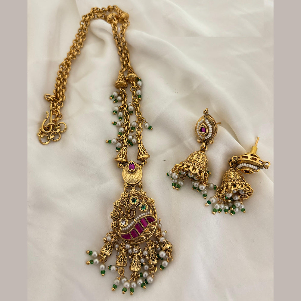 Jewel Addiction Designer Pearl Statement Long Necklace Set