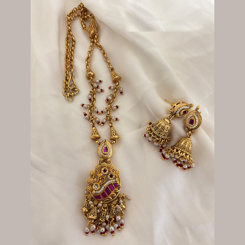 Jewel Addiction Designer Pearl Statement Long Necklace Set