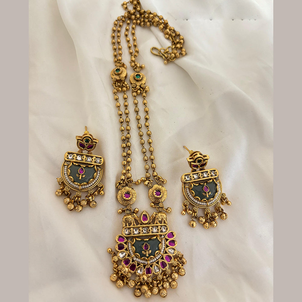Jewel Addiction Designer Pearl Statement Long Necklace Set
