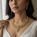 Jewel Addiction Premium Pota Stone And Pearl Necklace Set 