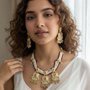 Jewel Addiction Premium Pota Stone And Pearl Necklace Set