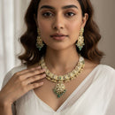 Jewel Addiction Premium Pota Stone And Pearl Necklace Set 