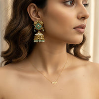 Jewel Addiction Ethnic Designer Pota Stone And Pearl Elephant Jhumki Earrings