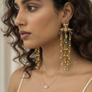 Jewel Addiction Traditional Pota Stone And Pearl Kashmiri Dangler Earrings