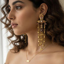 Jewel Addiction Traditional Pota Stone And Pearl Kashmiri Dangler Earrings