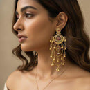 Jewel Addiction Traditional Pota Stone And Pearl Kashmiri Dangler Earrings