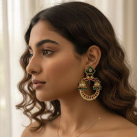 Jewel Addiction Designer Pota Stone And Pearl Dangler Earrings