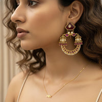 Jewel Addiction Designer Pota Stone And Pearl Dangler Earrings