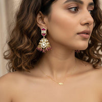 Jewel Addiction Polki Kundan Stone And Pearl Designer Jhumki Earrings