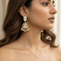 Jewel Addiction Polki Kundan Stone And Pearl Designer Jhumki Earrings