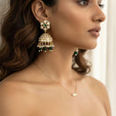 Jewel Addiction EthnicPolki Kundan Stone Beads And Pearl  Designer Jhumki Earrings