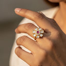 Jewel Addiction Pota Stone And Austrian Designer Finger Ring