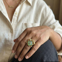 Jewel Addiction Pota Stone  Elephant Motifs Designer Finger Ring