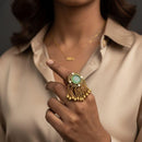 Jewel Addiction Glam Shine Pota Stone And Pearl Designer Finger Ring