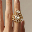 Jewel Addiction Royal Look Polki Kundan  Designer Finger Ring