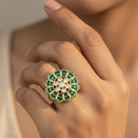 Jewel Addiction Royal Look Polki Kundan  Designer Finger Ring