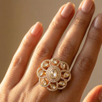 Jewel Addiction Elegant  Pota Stone And Austrian Designer Finger Ring