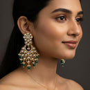 Jewel Addiction Designer Kundan Stone And Beads Dangler Earrings