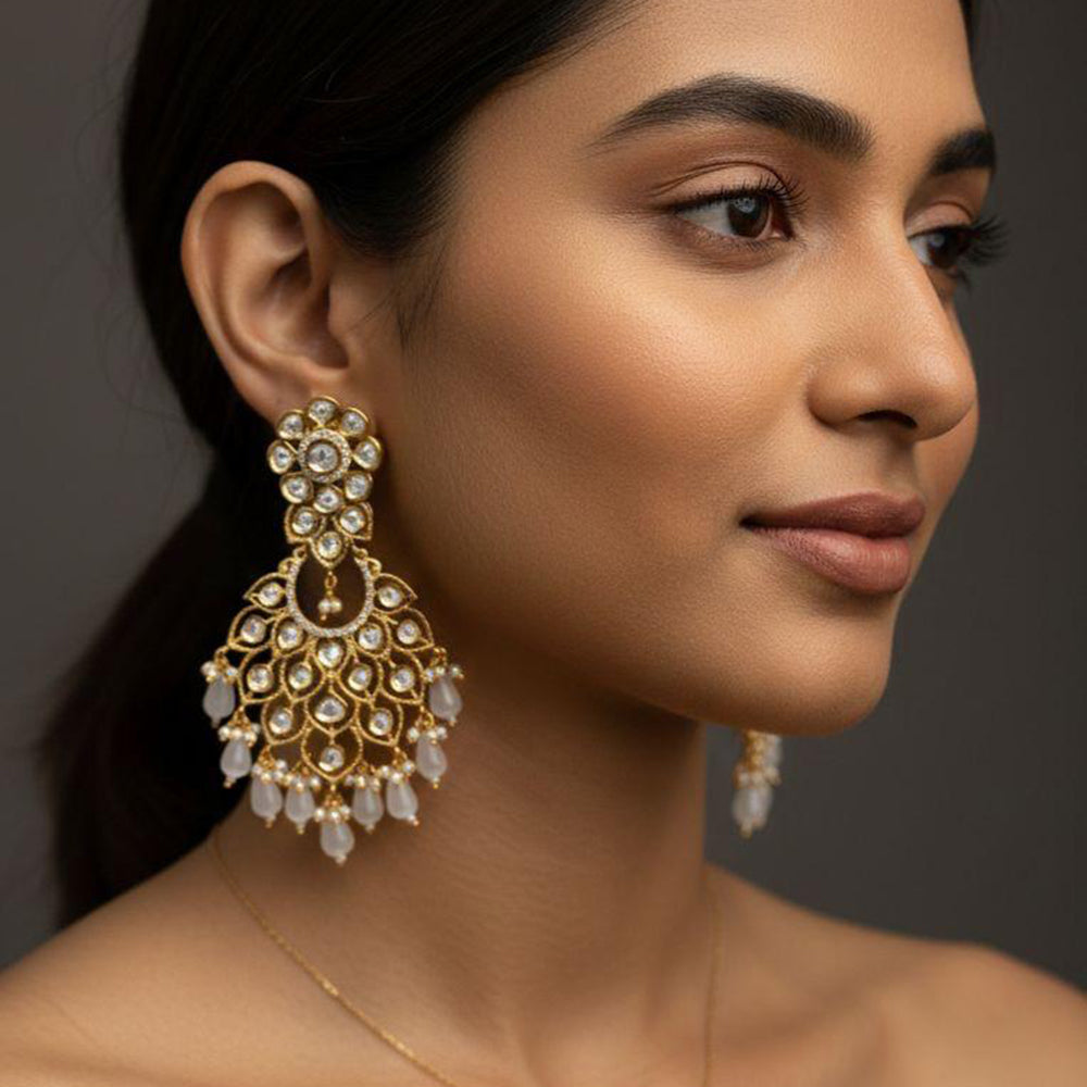 Jewel Addiction Designer Kundan Stone And Beads Dangler Earrings