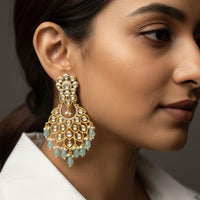 Jewel Addiction Designer Kundan Stone And Beads Dangler Earrings