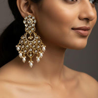 Jewel Addiction Designer Kundan Stone And Beads Dangler Earrings