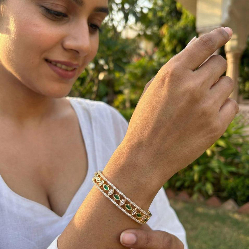 Jewel Addiction Designer Polki Kundan Stone Bangles Set