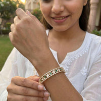 Jewel Addiction Designer Polki Kundan Stone Bangles Set 