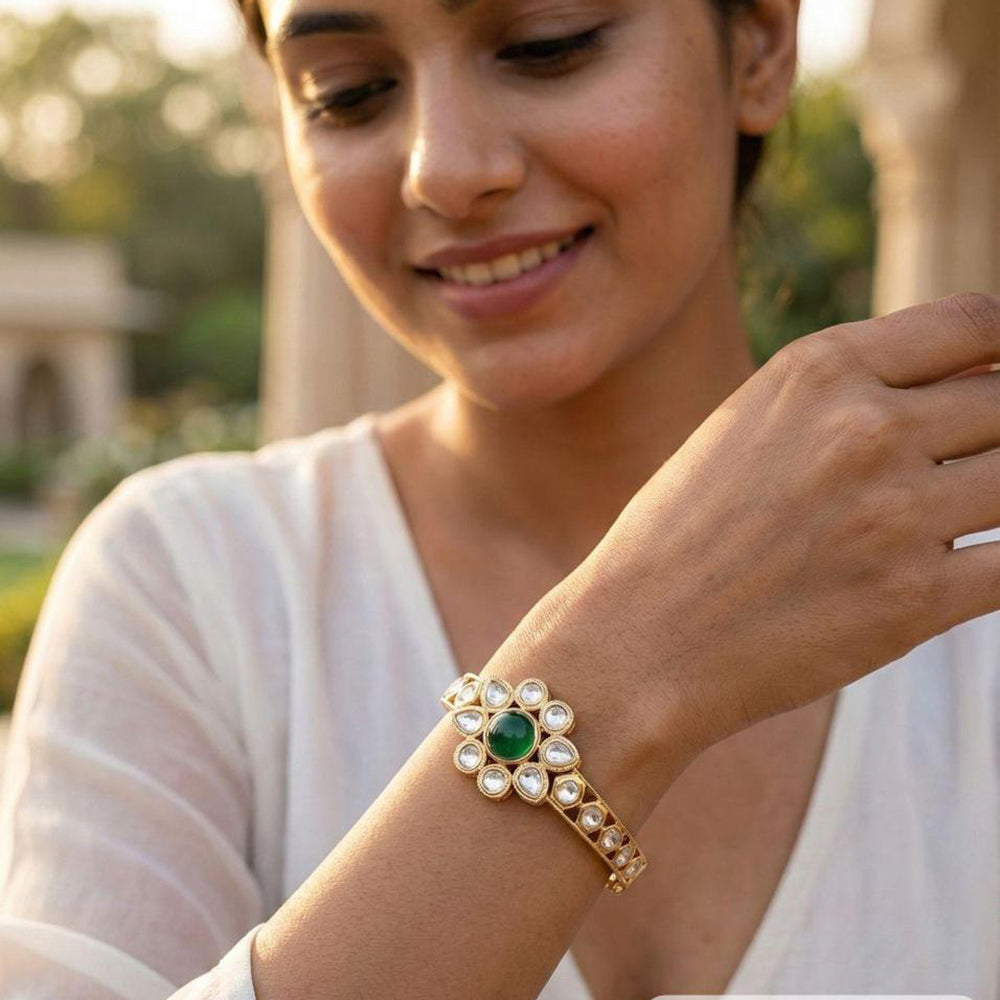Jewel Addiction Polki Kundan Designer Openable Bracelet