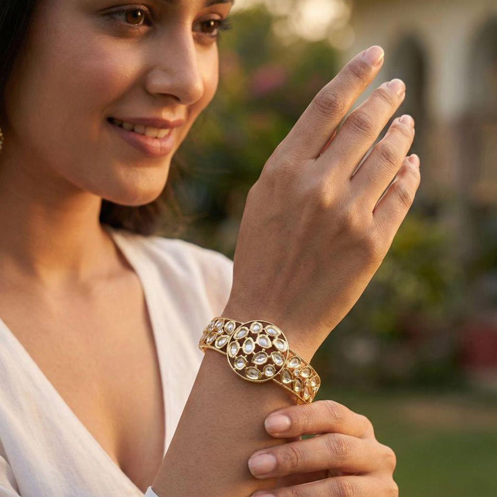 Jewel Addiction Polki Kundan Designer Openable Bracelet