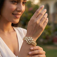 Jewel Addiction Polki Kundan Designer Openable Bracelet