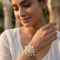 Jewel Addiction Polki Kundan Designer Openable Bracelet