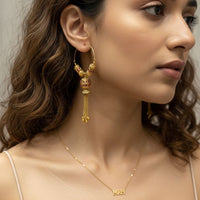 Jewel Addiction Ethnic Designer Pota Stone Beads And Pearl Bali Earrings