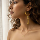 Jewel Addiction Ethnic Designer Pota Stone Beads And Pearl Bali Earrings