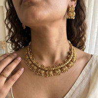 Jewel Addiction Antique Finish Elephant Motifs Necklace Set