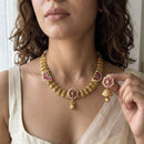 Jewel Addiction Premium Pota Stone And Pearl Necklace Set