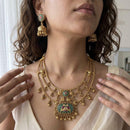 Jewel Addiction Premium Pota Stone And Pearl Necklace Set