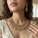 Jewel Addiction Premium Pota Stone Beads And Pearl Necklace Set