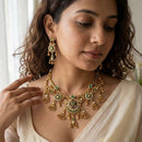 Jewel Addiction Premium Pota Stone Beads And Pearl Necklace Set