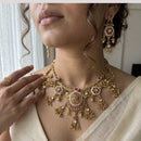 Jewel Addiction Premium Pota Stone Beads And Pearl Necklace Set