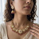 Jewel Addiction Premium Pota Stone Beads And Pearl Necklace Set