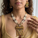 Jewel Addiction Premium Pota Stone And Pearl Necklace Set