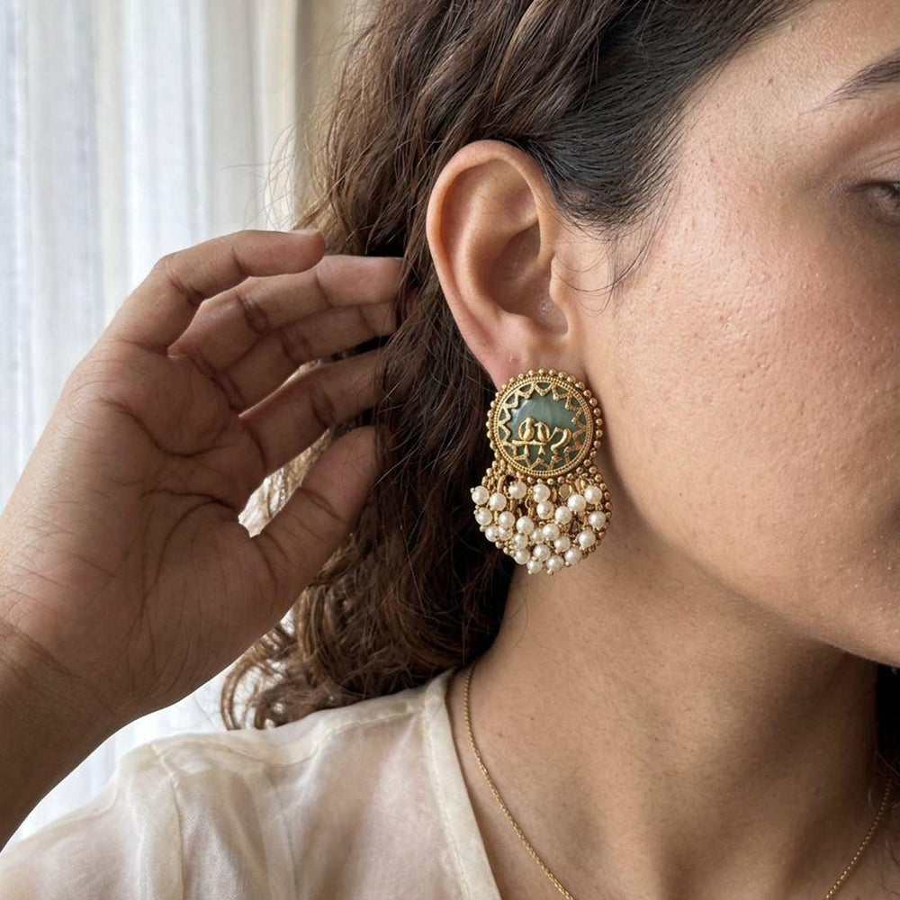 Jewel Addiction Pearl Cluster Dangler Earrings