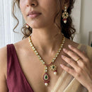 Jewel Addiction Premium Pota Stone Beads And Pearl Necklace Set