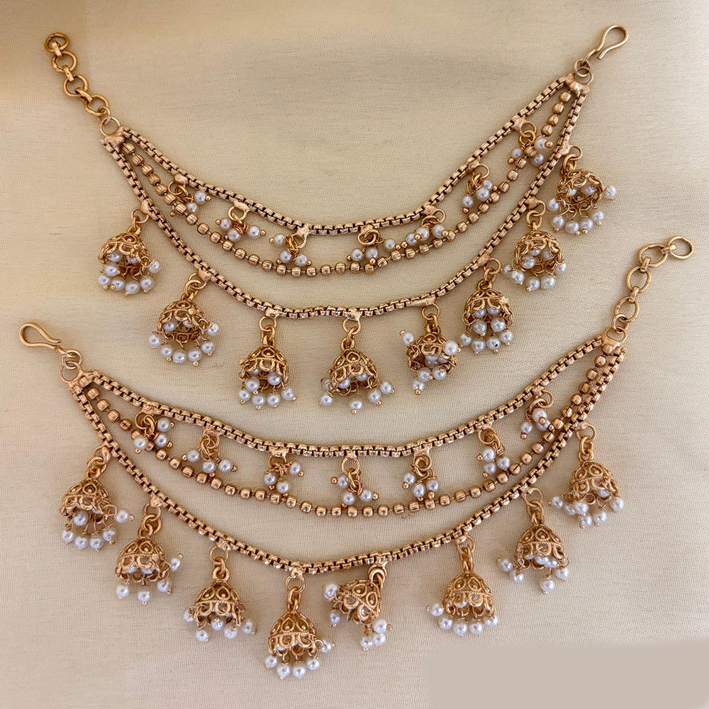 Jewel Addiction Traditional Copper Finish Pearl Multi Layer Kan Chain