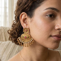 Jewel Addiction Pota Stone And Pearl Cluster Dangler Earrings