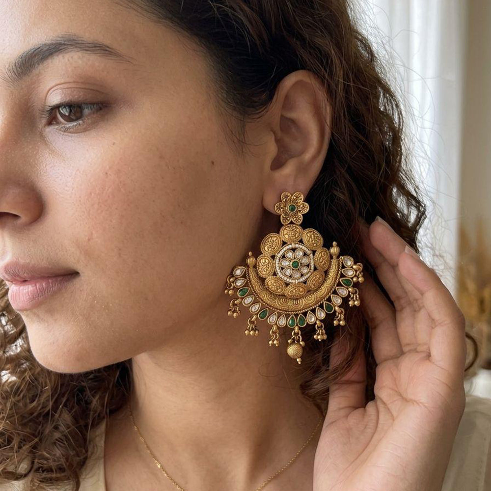 Jewel Addiction Pota Stone And Pearl Cluster Dangler Earrings