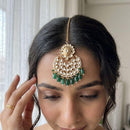 Jewel Addiction Designer Polki Kundan Stone And Pearl Maang Tikka