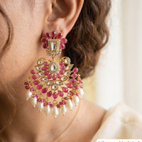 Jewel Addiction Designer Polki Kundan Stone And Beads Dangler Earrings 
