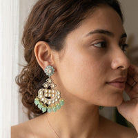 Jewel Addiction Designer Polki Kundan Stone And Beads Dangler Earrings