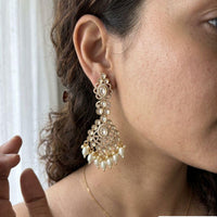 Jewel Addiction Designer Polki Kundan Stone And Beads Dangler Earrings